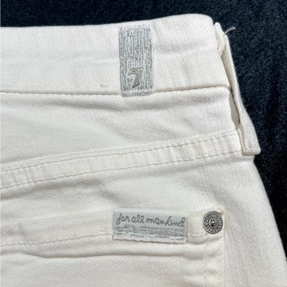 7 FOR ALL MANKIND Unique White Embellished Jeans, Size 3 or 25(EU) - Picture 6 of 8